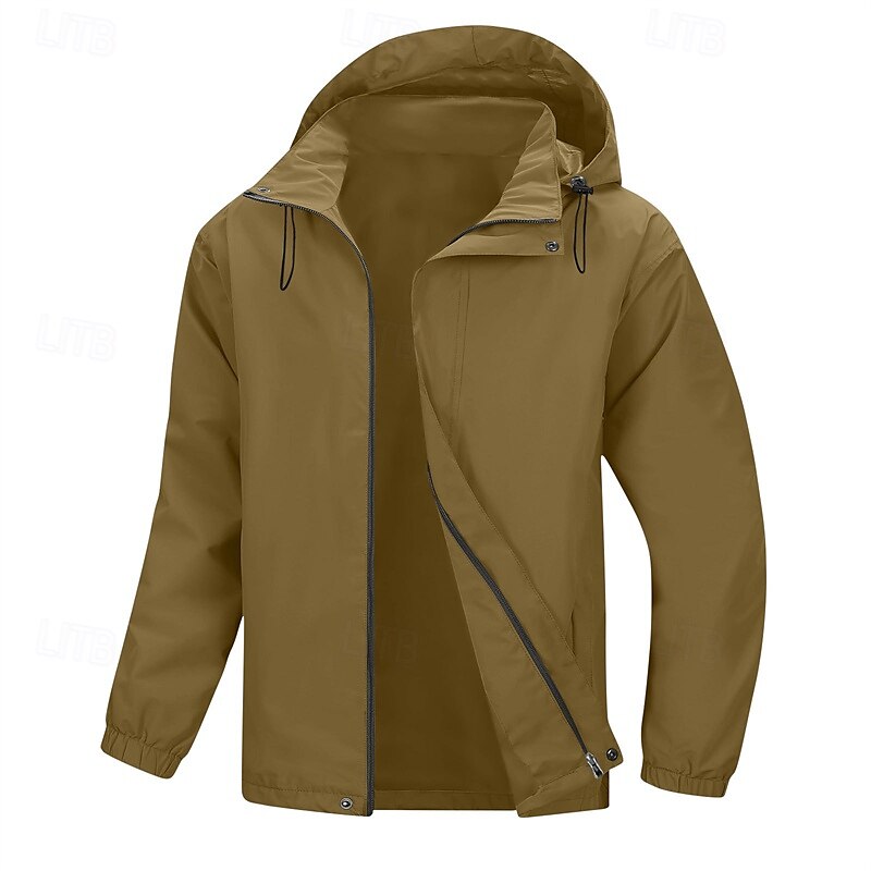 Herren Outdoorjacke Freizeitjacke Urlaub Täglich Wasserdicht Winddicht Tasche Herbst Winter Einfach Mode Klassisch Mit Kapuze Regulär Hellgrün Wein Marineblau Blau Khaki Jacken 2025 - $36.99 –P5