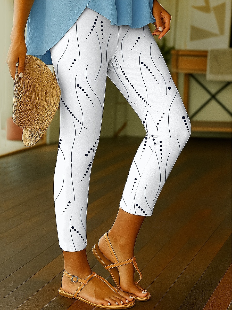 Femmes Leggings Vacances ancien Mode Longueur cheville Taille haute Graphique Abstrait Impression Doux Respirant Haute Élasticité Extérieur Quotidien Noir Blanche Marron Gris Claire Printemps Automne de 2025 ? $19.99 –P4