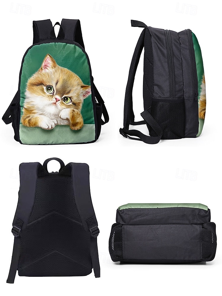 Barnryggsäck med söt kattungetryck och dubbelskiktsdesign från Kayomi Harai - stor skolväska för grundskolan, dagligt bruk och utomhusaktiviteter 2025 - $19.99 –P6
