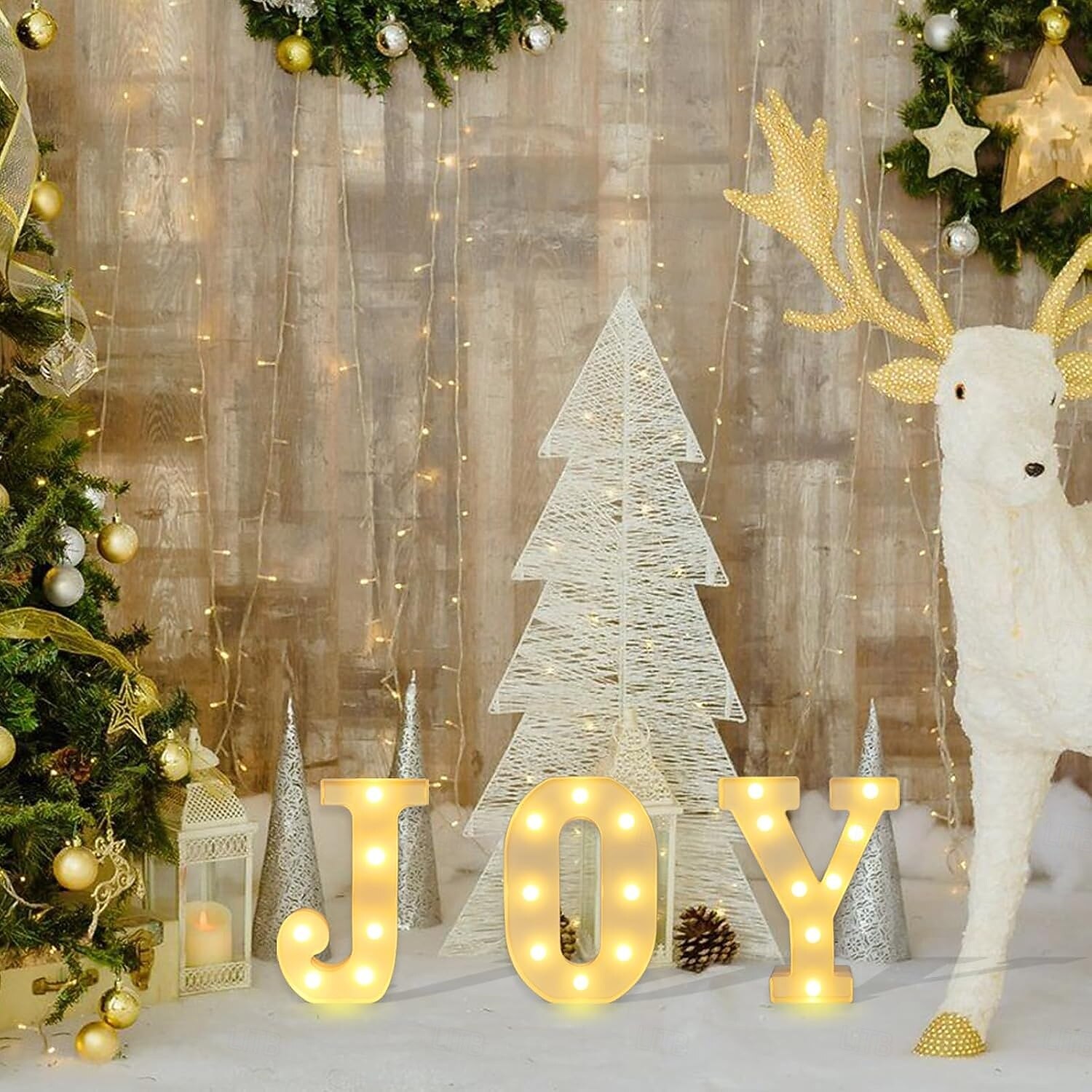 Christmas Decorations Indoor Home Decor - 3 LED 8.5 Inches Marquee Light Up Joy Letters Lights Sign Battery Operated Christmas Signs for Mantel Home Bar Party Bedroom Wall Fireplace Xmas Decor 2025 - CAD $16.99 –P9