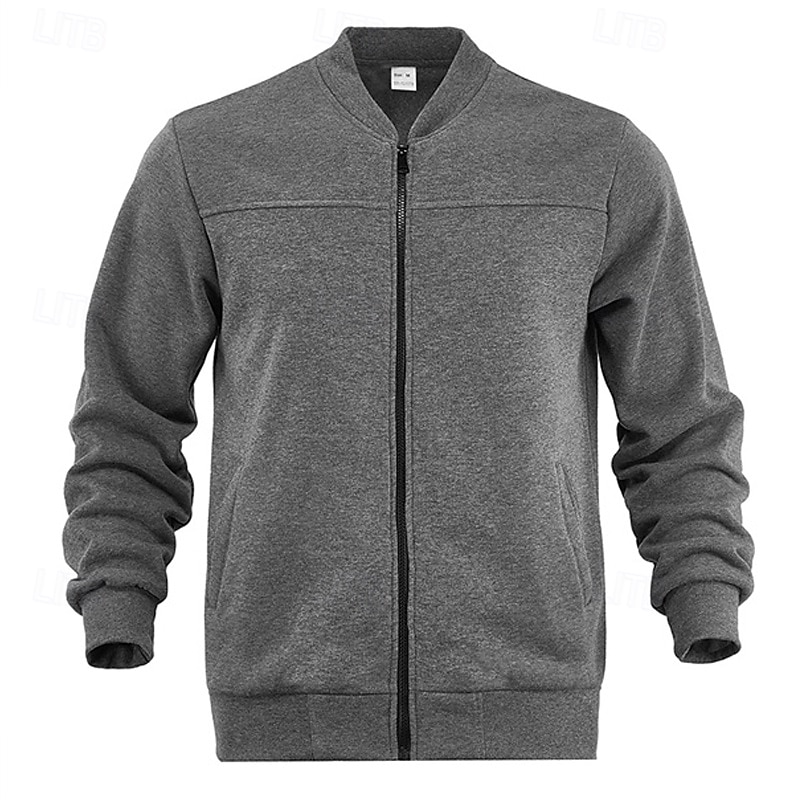 Męskie Kurtka zimowa Kurtka polarowa Zwykła kurtka Kurtka uniwersytecka Urlop Codzienny Keep Warm Kieszeń Polar Jesień Zima Równina Moda Moda miejska Kołnierz stawiany Regularny Czarny Czerwony 2026 - $24.99 –P3