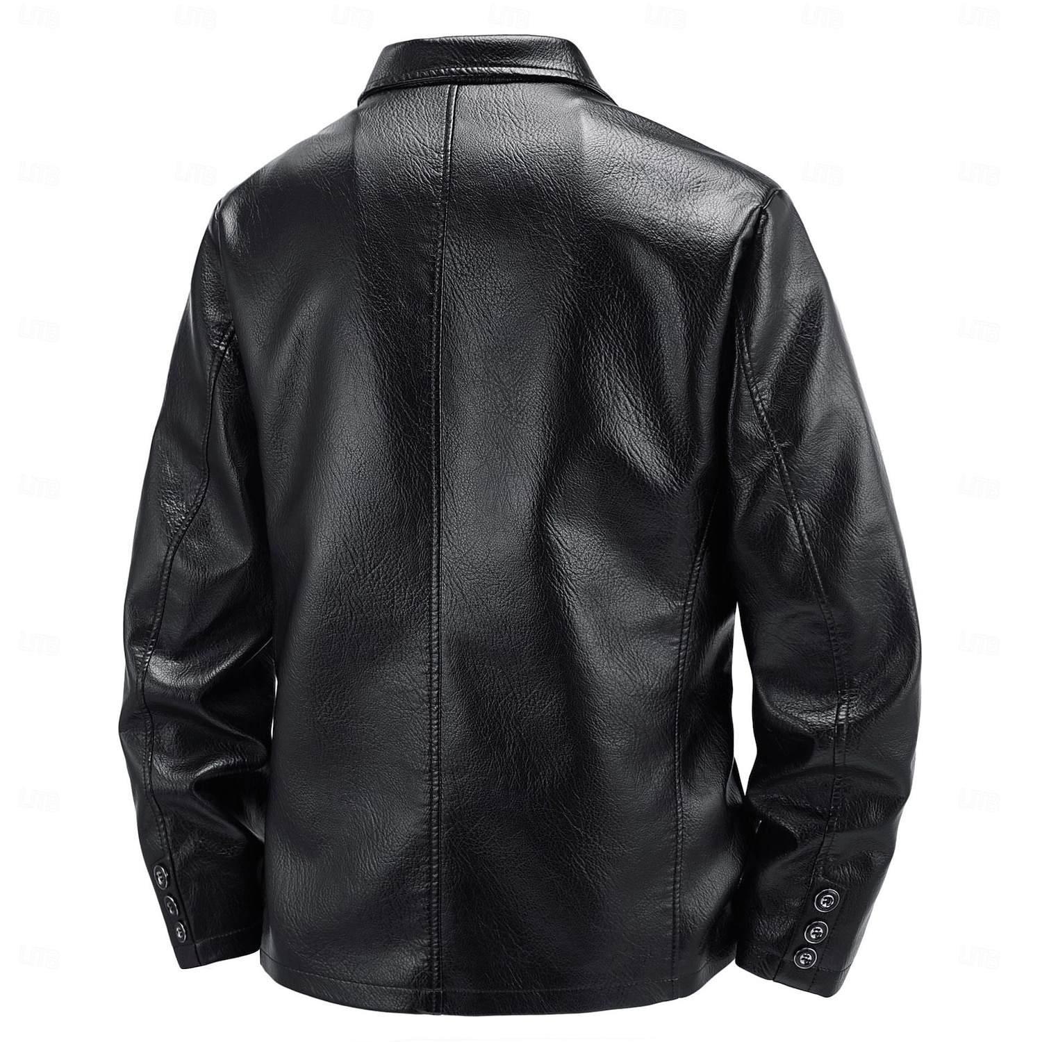 Men's Faux Leather Jacket Blazer Jacket Formal Office Casual Daily Pocket Punk Fashion Spring & Summer PU Leather Synthetic Leather Solid Color Pocket Comfy Single Breasted Blazer Black Coffee 2026 - $56.99 –P4