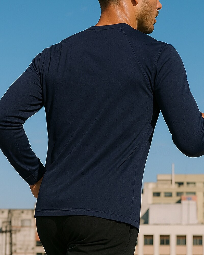 رجالي قميص الجري قميص رياضي إحزم جيب كم طويل قمم ملابس الرياضة الخريف لون سادة سريع جاف متنفس المشي لمسافات طويلة اكتشف - حل رياضية ملابس رياضية ألبسة رياضية أسود أخضر أزرق داكن 2025 - $23.99 –P2