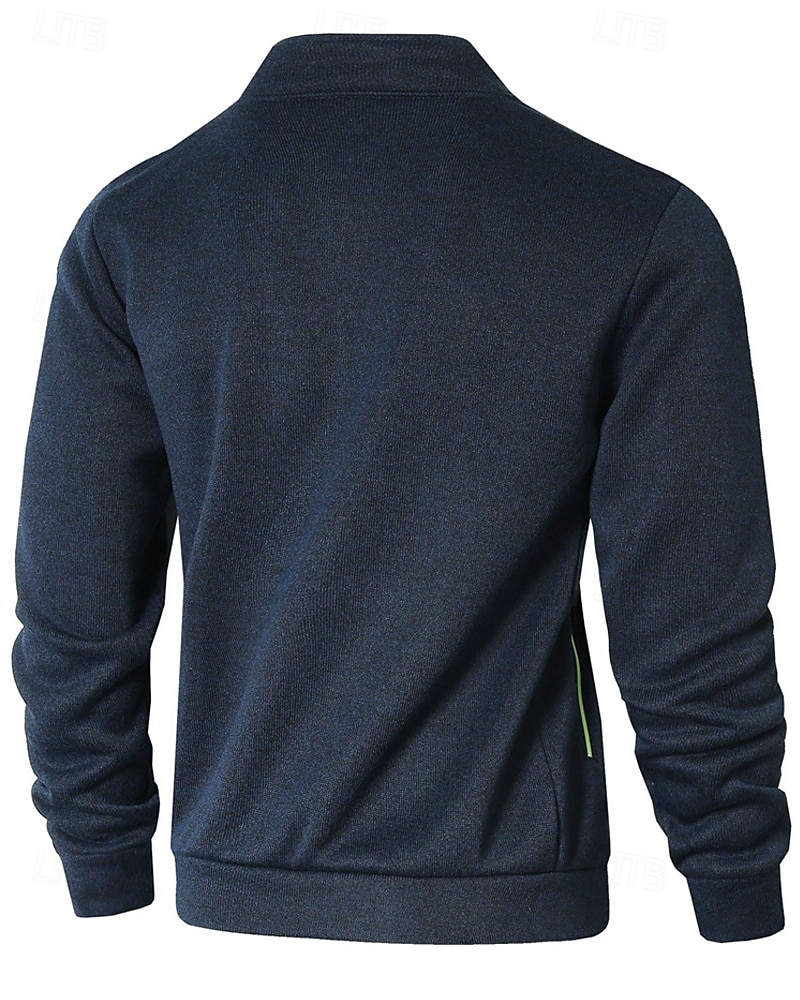 Pánské Mikina Celorozepínací mikina Černá Armádní zelená Námořnická modř Světle šedá Tmavě šedá Stojáček Bez vzoru Kapsy Sporty a outdoor Denní Dovolená Polyester Šik ven Základní Na běžné nošení 2025 - $27.99 –P16