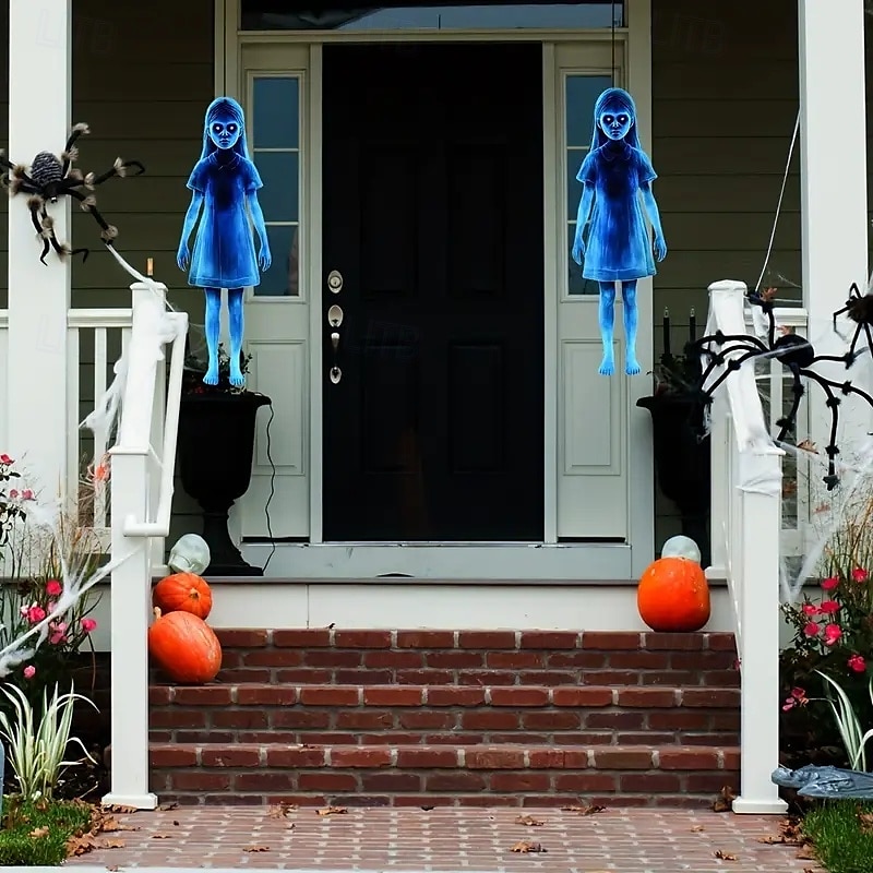 2pcs of Halloween Metal Yard Signs Double Ghost Garden Stakes Perfect for Horror Zombie And Vampire Themes Outdoor Yard Patio Garden Decor 2025 - $17.49 –P8