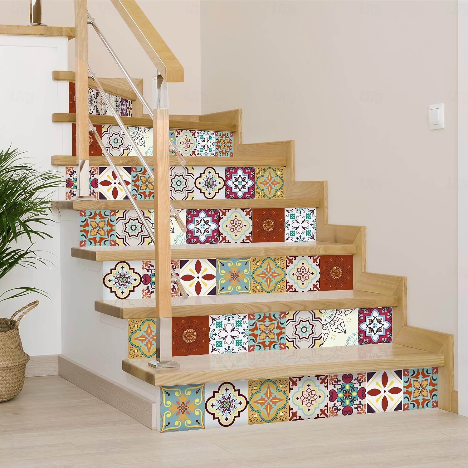 24 pegatinas de azulejos de estilo marroquí, calcomanías de pared de PVC con película de cristal engrosada, impermeables &Decoración de pared de azulejos retro extraíbles y a prueba de aceite para 2025 - $10.99 –P6