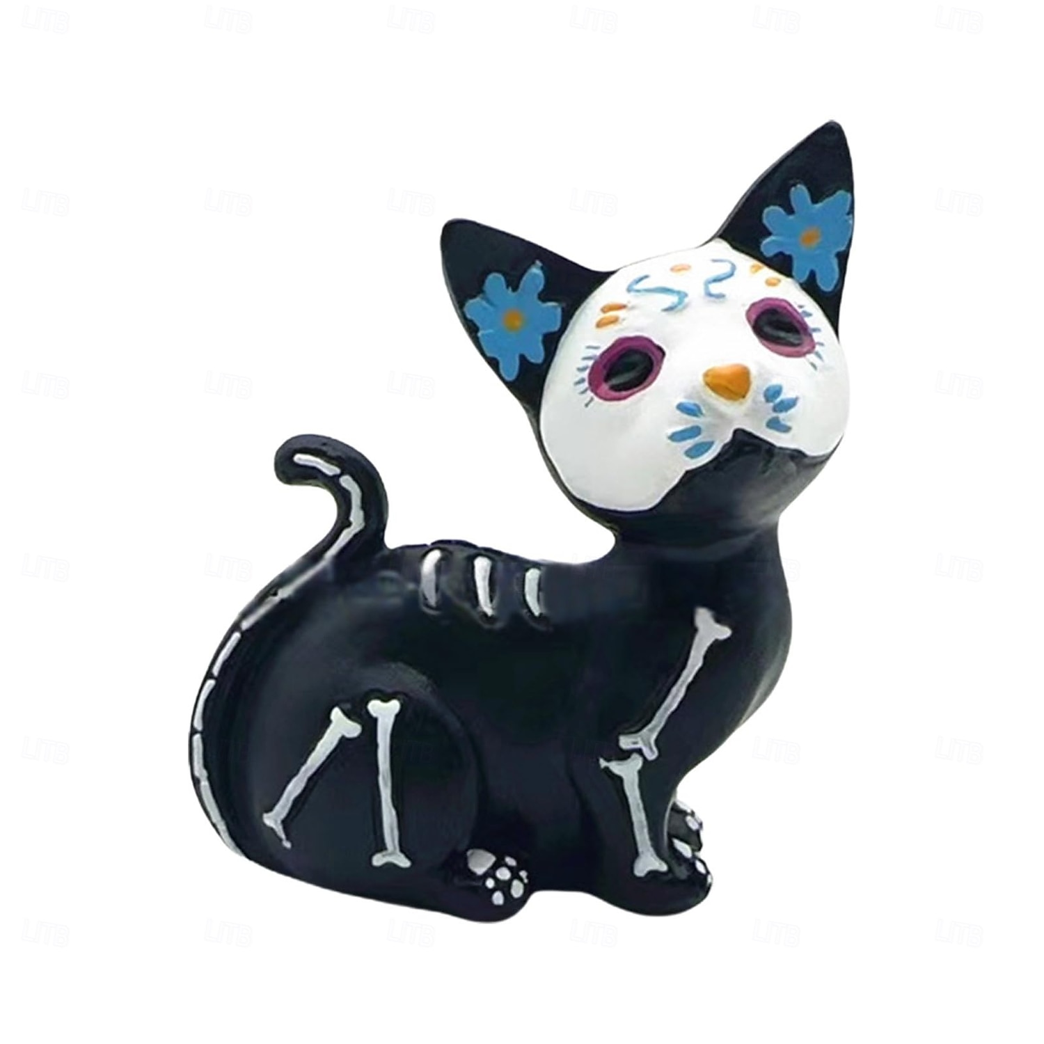 Socha psa na Den mrtvých, halloweenské cukrové lebky, socha zvířat z pryskyřice, ozdoba 2025 - $12.49 –P9