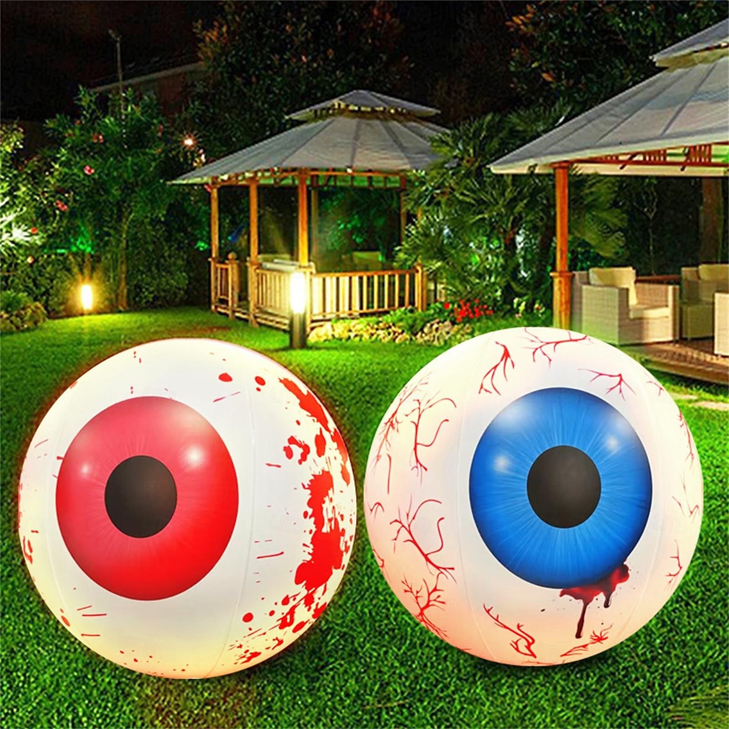 1 ks halloween 40/60cm nafukovací vzduchový model rgb oční dekorační lampa vnitřní a venkovní nádvoří zahradní párty hororová a podivná atmosféra dekorační světla 2025 - $15.99 –P32
