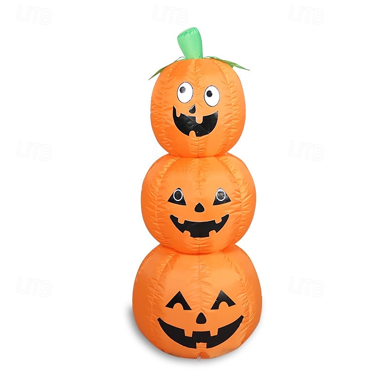 1 peça, abóboras infláveis de Halloween com 3 empilhadas e luzes embutidas, infláveis infláveis, decoração de cena, decoração de quarto, decoração de casa, decoração de festa de fim de ano, decoração de 2025 por $65.99 –P4