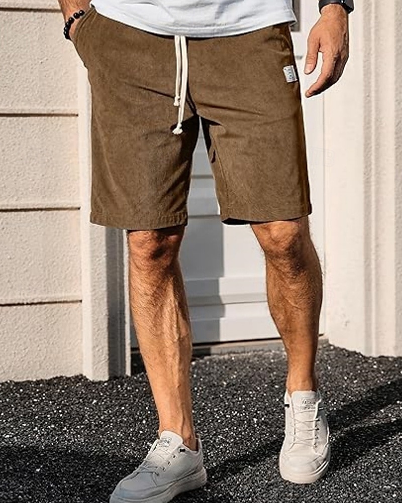 Per uomo Shorts Pantaloncini Estivi Pantaloncini casual Pantaloncini di velluto a coste Tasca Elastico in vita Coulisse Semplice Comodità Traspirante Corto All'aperto Vacanza Canotta sportiva Casual del 2025 a $15.49 –P17
