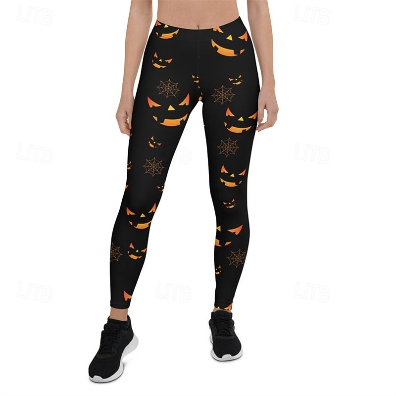 Women's Pants Trousers Leggings Cozy Leggings Streetwear Casual Full Length High WaistPantsHalloween Bat Elastic Waist Print Breathability Comfortable Stretchy Vacation Street Daily Wear Black Spring 2026 - $19.99 –P3