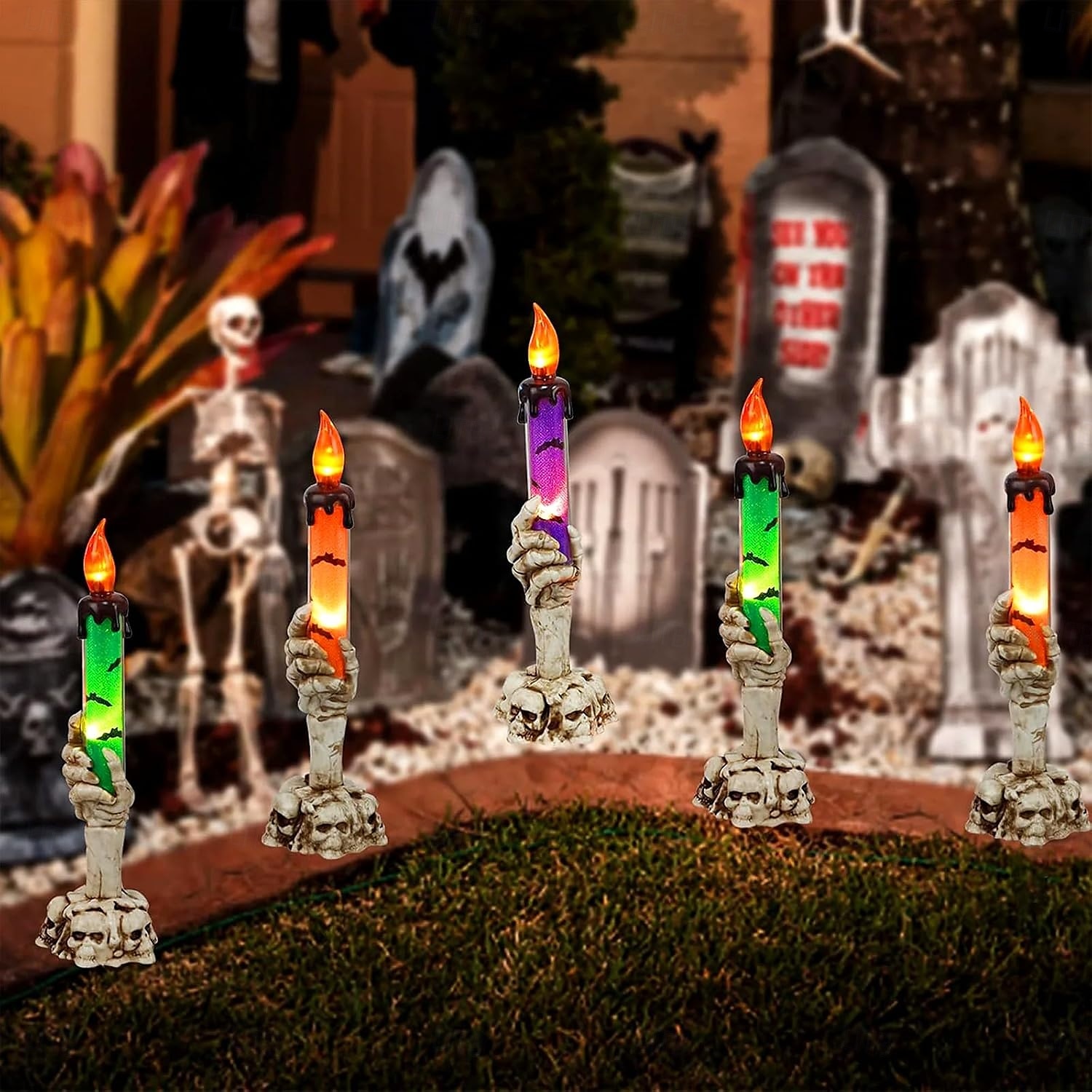 1 Pc 21.5cm Halloween Ghost Hand LED Electronic Candle Decorative Light Indoor Restaurant Party Decoration Light Decoration Light 2025 - $7.99 –P11