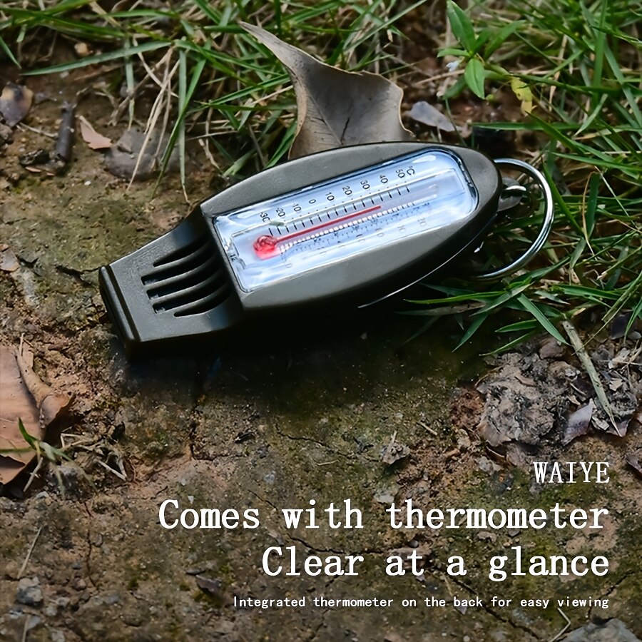 4-in-1 Outdoor Survival Tool Compass Magnifying Glass Thermometer & Emergency Whistle - Durable ABS Material 2025 - $7.99 –P1