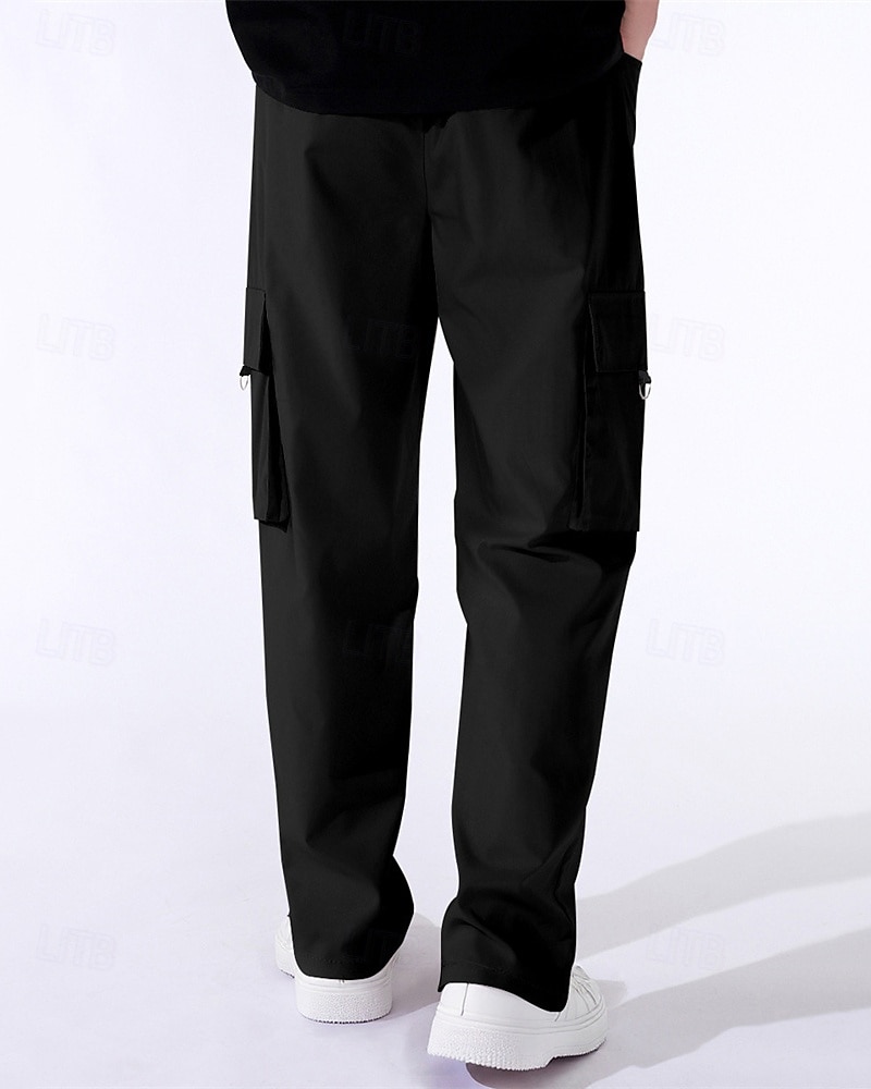 Per uomo Pantaloni Cargo Pantaloni Elastico in vita Coulisse Multi-tasche Semplice Mimetico Indossabile All'aperto Quotidiano Campeggio & Escursionismo Moda Classico Nero Verde militare del 2025 a $18.99 –P3