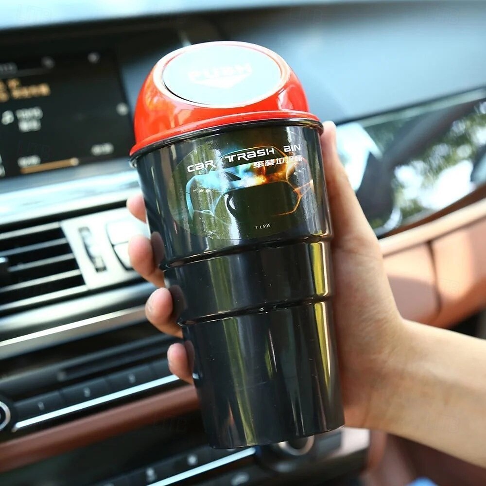 Mini cestino per rifiuti automatico con coperchio, portabicchieri impermeabile, contenitore per rifiuti da bracciolo, contenitore multifunzionale in plastica per l'interno del veicolo. del 2025 a $6.49 –P7