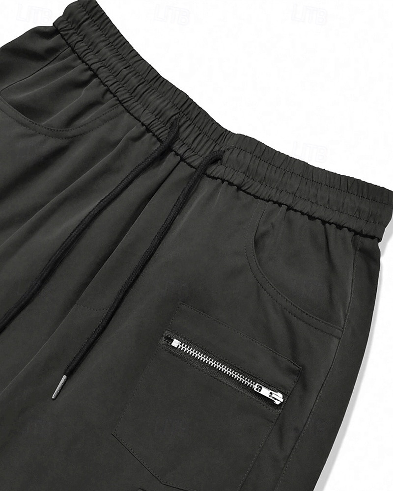 Męskie Spodnie cargo Spodnie Ściągana na sznurek Elastyczny pas Multi Pocket Równina Zdatny do noszenia Codzienny Na zewnątrz Kemping i wycieczki Moda Klasyczny Czarny Zieleń wojskowa 2026 - $24.99 –P5