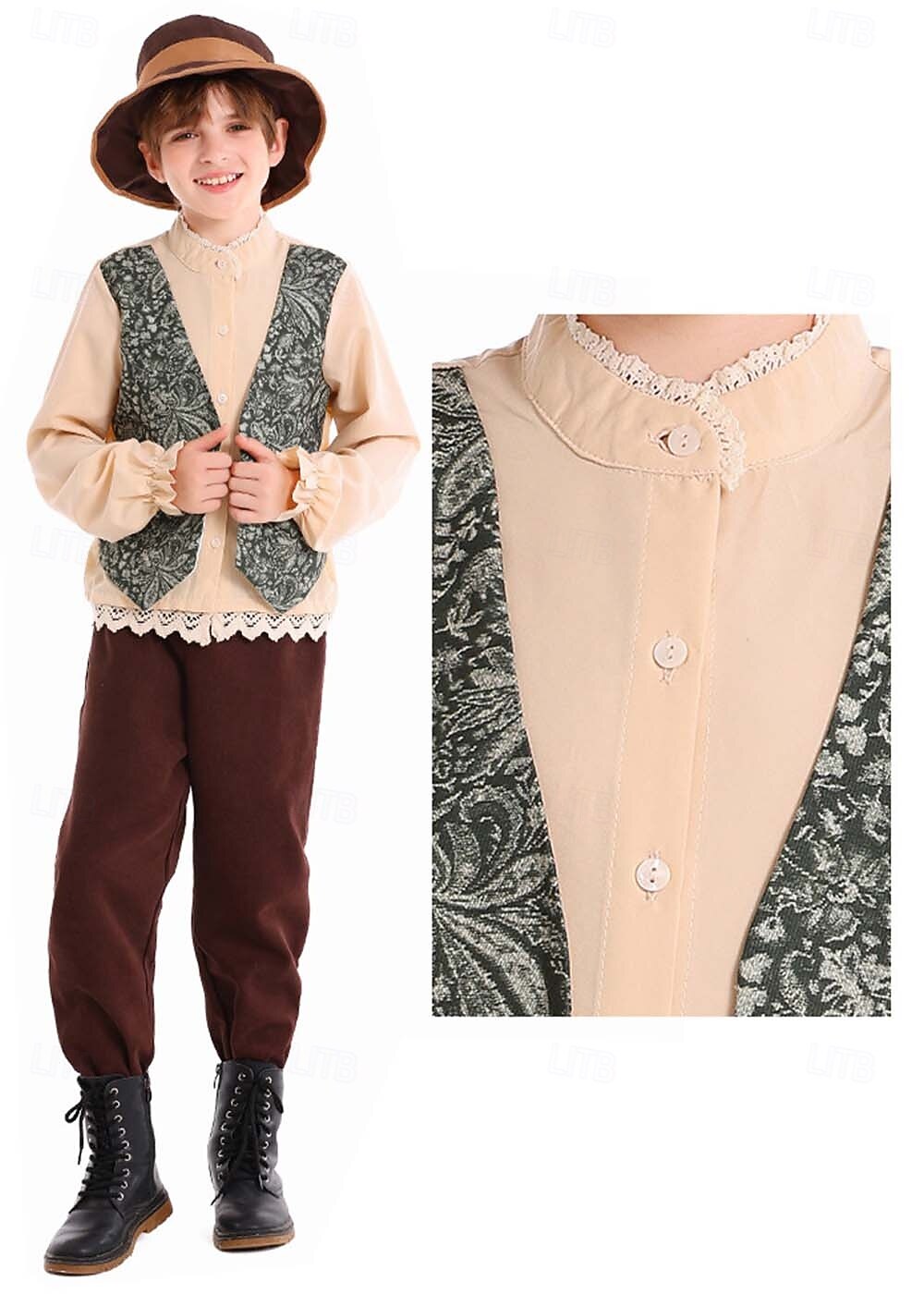 Märchen Dorfjunge Pionier Cosplay Kostüm Outfits Märchenfiguren Cosplay for Jungen Kinder Halloween Karneval Leistung Pädagogisches Ankleiden Verkleidung für Schulveranstaltungen 2026 - $44.99 –P2