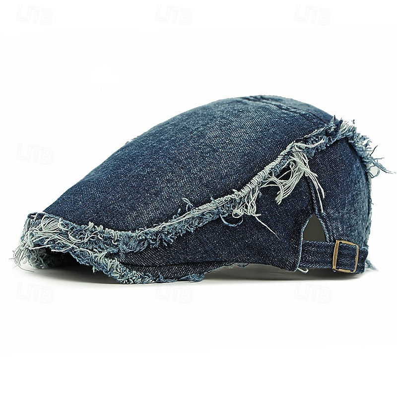 Herren Schiebermütze Ascot-Hut Zeitungsjungenmütze Blau Dunkel Blau Jeansstoff Mode Lässig Straße Täglich Einfach Verstellbar Sonnenschutz Atmungsaktiv 2025 - $11.49 –P1
