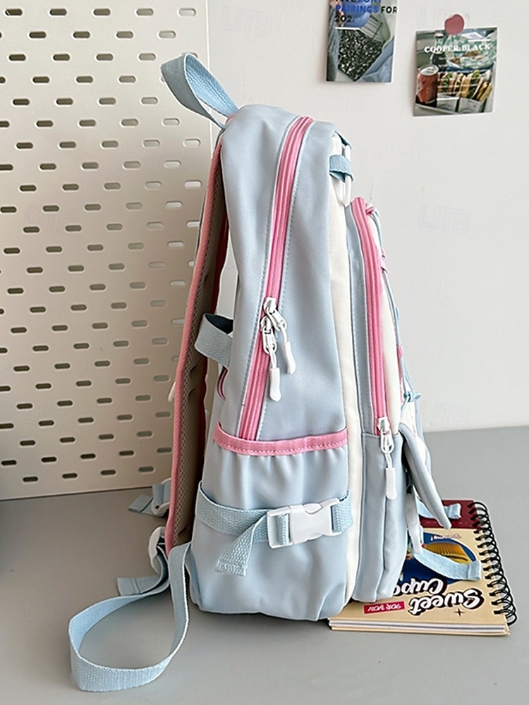 Stor reseryggsäck för tonårsflickor med vagnsrem – söt kaninbroderi, skolväska med flera fickor för mellan- och högstadieelever 2025 - $29.99 –P6