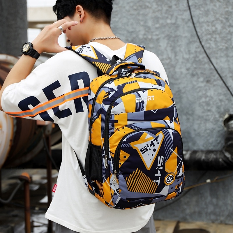 Sac à dos d'école camouflage géométrique pour garçon – cartable sportif et léger pour les collégiens et les lycéens de 2025 ? $29.99 –P1