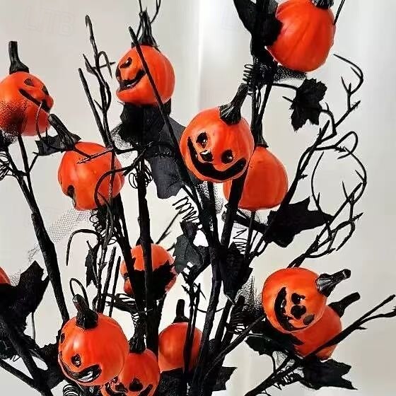 4 mazzi di fiori artificiali di zucca di Halloween, bouquet di zucca finta da 18,5 pollici in stile gotico misterioso e unico per decorazioni per la casa, decorazioni per feste a tema e decorazioni da del 2025 a $24.99 –P1