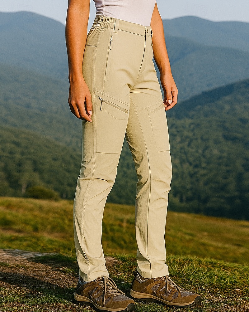 בגדי ריקוד נשים מכנסי קרגו מכנסיים לטיולי הליכה מכנסי טיולים לגשם אביב סתיו חיצוני רגיל עמיד למים עמיד קל משקל תחתיות כיס שחור חאקי מחנאות וטיולים ריצה S M L XL XXL 2026 - $35.99 –P3