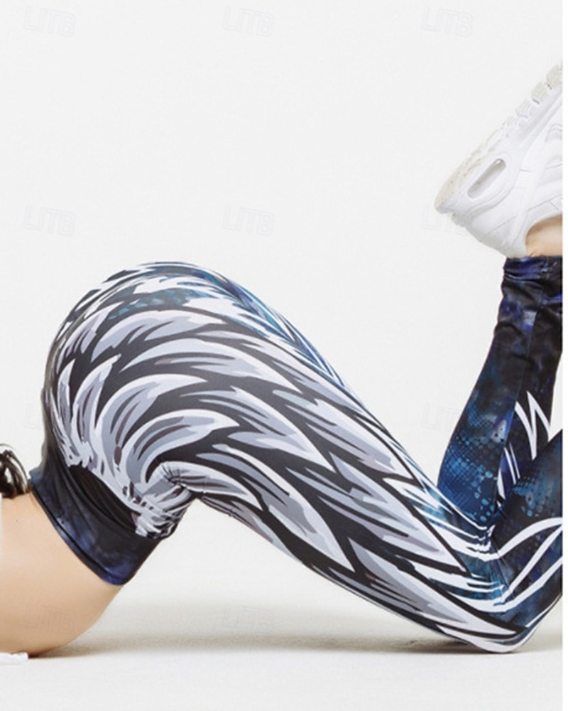 Damskie Legginsy capri Legginsy do jogi Wyszczuplenie brzucha Wysoka talia Siłownia Obuwie sportowe Pilates Doły Drukowanie Czarny Jesień Sport Odzież sportowa Ścisłe dopasowanie 2025 - $12.99 –P3