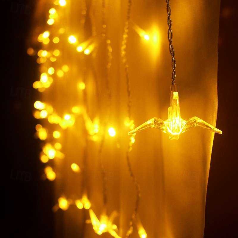 Luces de cadena de hadas 3.5M 96LED coloridas mil grullas de origami luces de cortina LED para boda decoración de habitación fiesta patio destellos luces de cadena de vacaciones enchufe EU US AU UK 2026 - $50.99 –P15