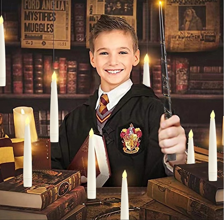 10/12/20 Pcs Suspended Electronic Candle Lamp Pencil Magic Wand Remote Control Halloween Christmas Party Atmosphere Decoration Lamp AAA Battery Box 2025 - $32.99 –P4