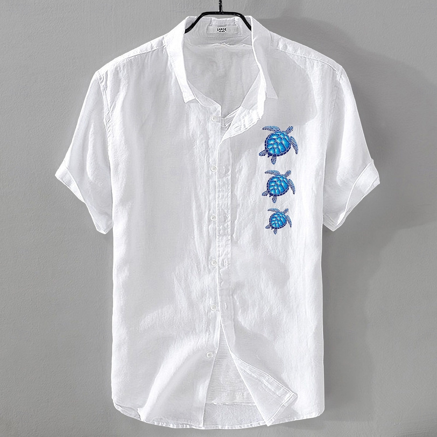 Per uomo Camicia Camicia di lino Camicia Estiva Camicia da Spiaggia Camicia con Bottoni Tartaruga Vacanza Ferie Nero Bianco Rosa Blu Manica Corta Collo ripiegato Estate Abbigliamento del 2025 a $21.99 –P10