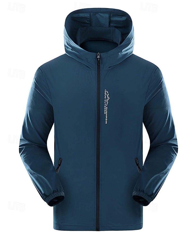 Men's Solid Colored Running Jacket Outdoor Jacket Spring Fall Pockets Full Zip Long Sleeve Athletic Waterproof Sun Protection Windproof Lightweight Moisture Wicking Fishing Hiking Running Blue Dark 2026 - $17.49 –P4