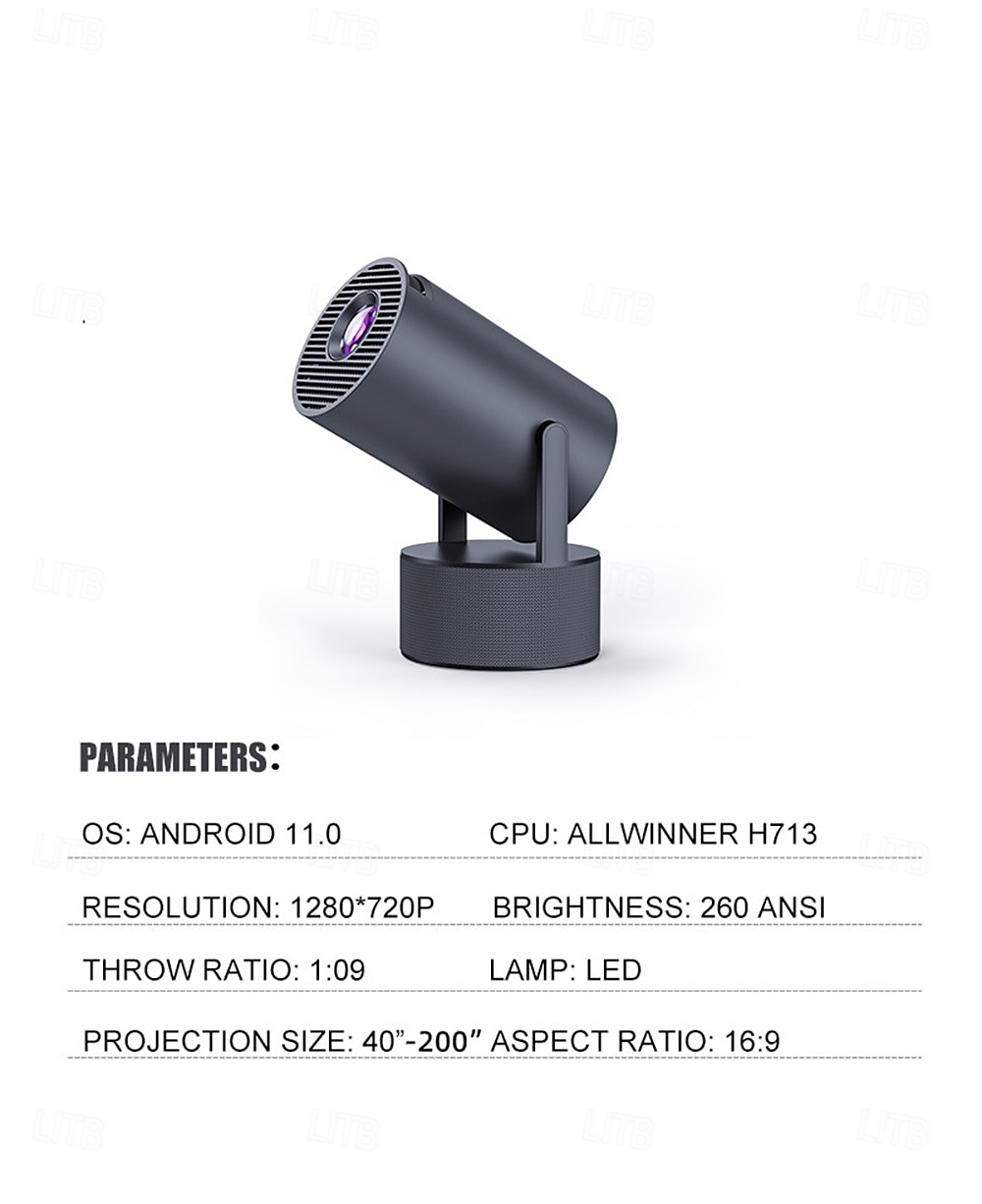 HY-300PRO-KTV 20W Speaker Projector with Wireless Microphone 4K Android 11 Dual Wifi6 BT5.0 1080P 1280 * 720P Home Theater Outdoor Projector for Early Childhood Education Video Conferencing Online T 2025 - $122.99 –P12