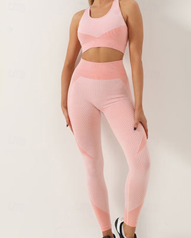 Mujer 2 Piezas Conjunto deportivo de yoga Conjuntos para estar en casa Otoño Retazos Bloque de color Trajes de Yoga Ejercito verde Negro Entrenamiento de gimnasio Alta cintura Secado rápido Eslático 2025 - $35.99 –P9