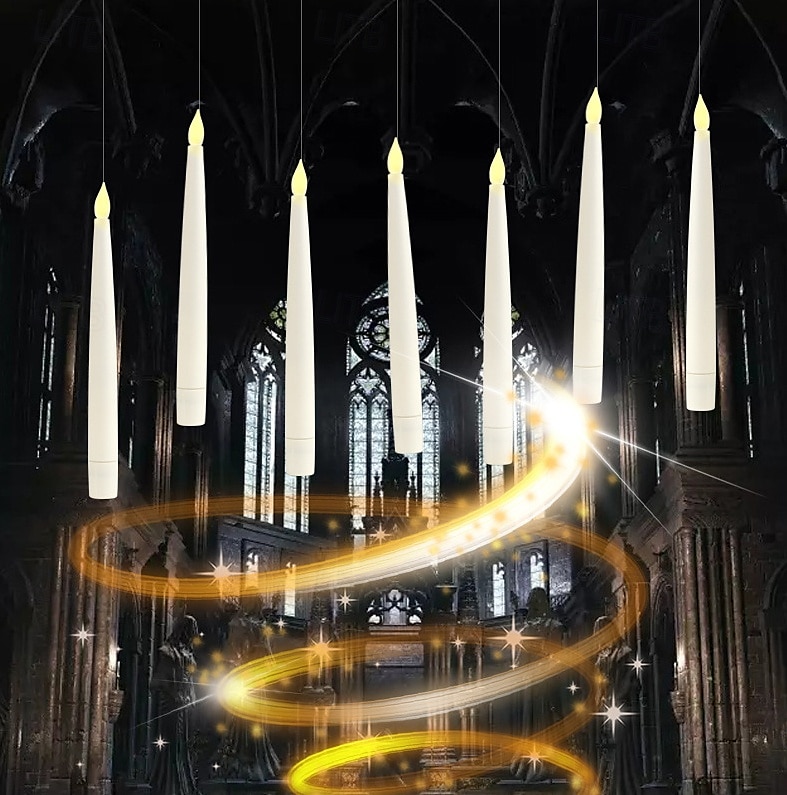 10/12/20 Pcs Suspended Electronic Candle Lamp Pencil Magic Wand Remote Control Halloween Christmas Party Atmosphere Decoration Lamp AAA Battery Box 2025 - $32.99 –P1