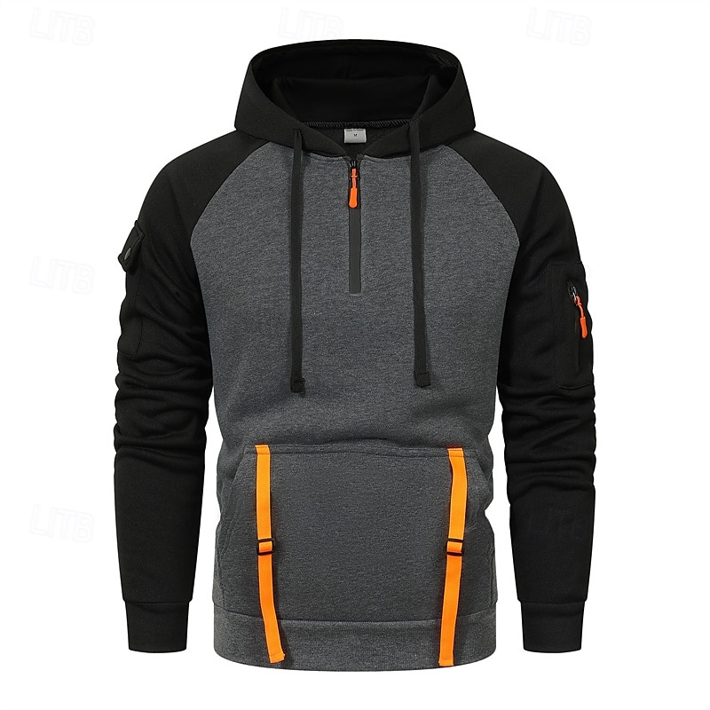 Pánské Kapuce Mikina se zipem na čtvrtletí Černá Velbloudí Tmavě šedá Kapuce Barevné bloky Slátanina Kapsy Čtvrtletní zip Sporty a outdoor Denní Dovolená Polyester Šik ven Základní Na běžné nošení 2025 - $22.99 –P5