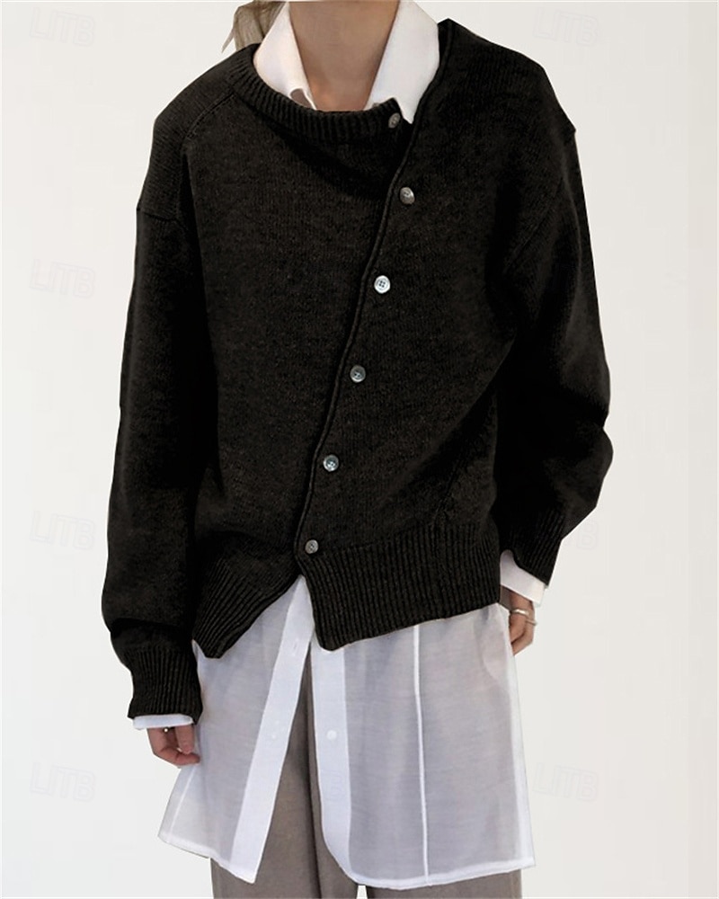 Damskie Sweter Sweter rozpinany Moda Moda miejska Codzienny Jednokolorowe Prążkowany Otwarty przód Dzianiny Asymetryczne obszycie Długi rękaw Zwykłe topy Robić na drutach Święto Wyjściowe Weekend 2025 - $27.99 –P6