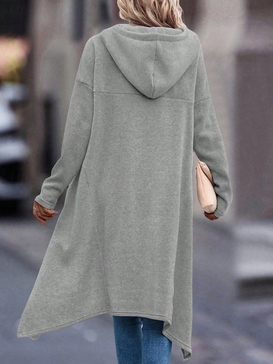Női Pulóver Hoodie pulóver Sima Alkalmi Hosszú ujj Kapucni Hosszú felsők Utca Hétköznapi Fekete Szürke Ősz Tél 2025 - $31.99 –P2