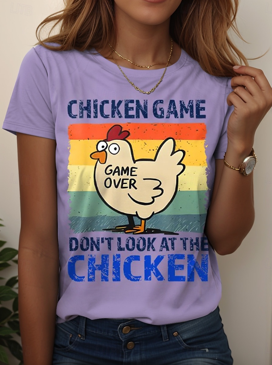 ziua Recunoștinței Pentru femei Tricou Grafic Animal Cocoș Epocă Stilat Clasic Manșon scurt Stil Nautic Rotund Topuri obișnuite Zilnic Sfârșit de săptămână Imprimeu Negru Alb Roz Îmbujorat Albastru 2025 - $19.99 –P1