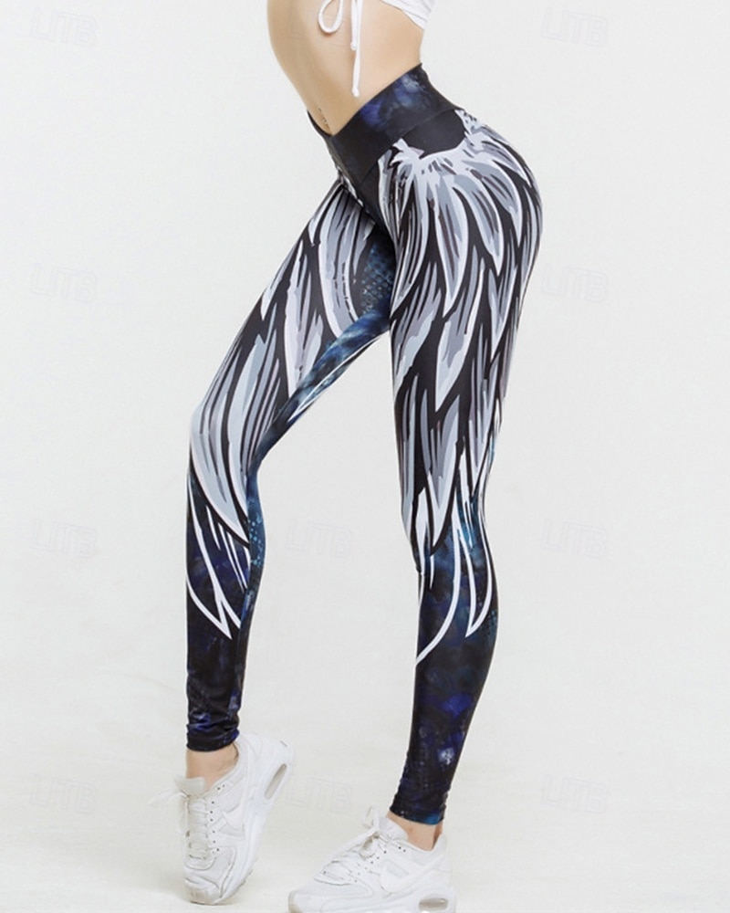 Damskie Legginsy capri Legginsy do jogi Wyszczuplenie brzucha Wysoka talia Siłownia Obuwie sportowe Pilates Doły Drukowanie Czarny Jesień Sport Odzież sportowa Ścisłe dopasowanie 2025 - $12.99 –P1