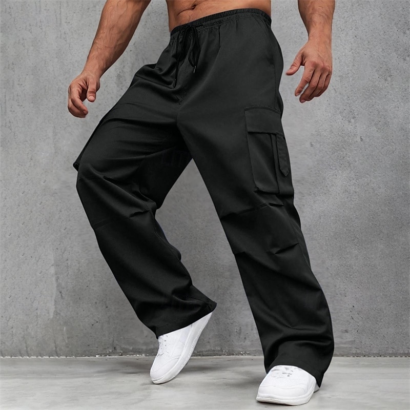 Bărbați Pantaloni Cargo Pantaloni Talie elastică Cordon Multi Buzunare Simplu Purtabil În aer liber Zilnic Camping și drumeții Modă Clasic Maro Închis Negru 2025 - $25.99 –P5