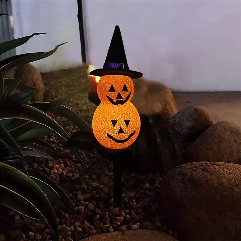 Solar Power Halloween Pumpkin Garden Lamp Ghost Lights For Garden Yard All Saints' Day Gravestone Garden Lawn Yard Patio Decorative Pathway Lights 1X 2X 2025 - $15.99 –P15