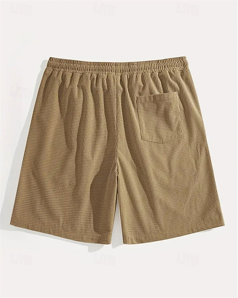 Męskie Szorty waflowe Szorty Letnie szorty Szorty na co dzień Kieszeń Elastyczny pas Ściągana na sznurek Równina Komfort Oddychający Do kolan Na zewnątrz Urlop Sportowy Codzienny Czarny Biały Średnio 2026 - $17.99 –P11