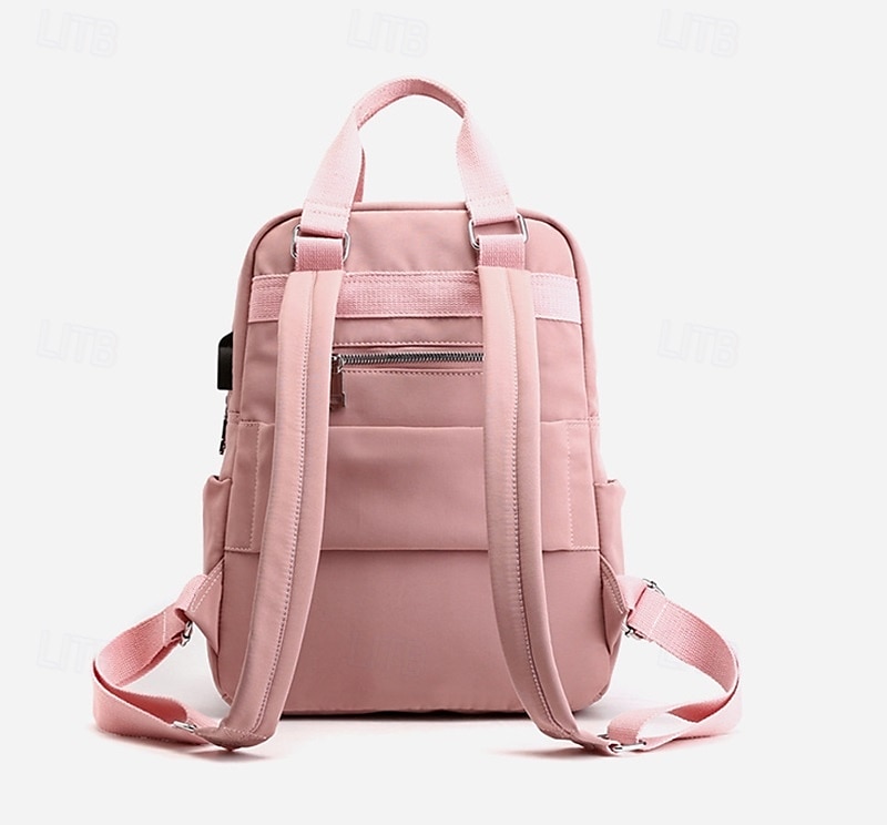 Femmes Sac à Dos Cartable Sac à Dos Fonctionnel Sac à dos scolaire École Quotidien Voyage Nylon Réglable Léger Fermeture éclair Gris foncé Noir Rose Claire de 2025 ? $34.99 –P7