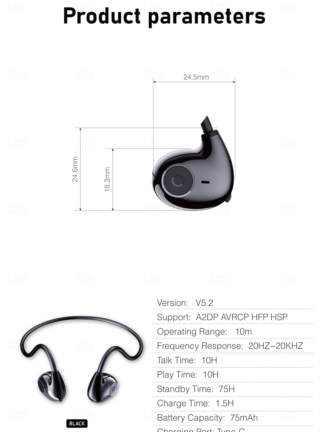 Hi72 Langattomat kuulokkeet TWS Korvakoukku Bluetooth5.0 Bluetooth 5.1 Urheilu Vedenkestävä Stereot varten Apple Samsung Huawei Xiaomi MI Retkeily ja vaellus Päivittäiskäyttöön Ulkoilu 2025 - $23.99 –P13