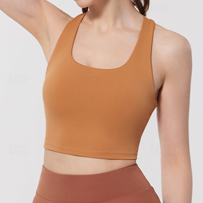 Femmes Débardeurs d'entraînement Soutien-Gorges de Sport Sous-vêtement Séchage Rapide Supports élevés Respirant Sans-Fil Rembourré Couleur Unie / Unie Sport Tenues de Sport Noir Jaune Salle de sport de 2025 ? $22.99 –P12