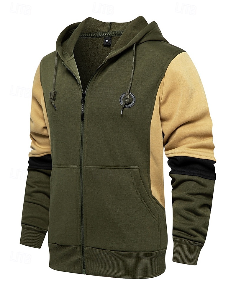 Per uomo Felpa con cappuccio sportiva Giacca cardigan in pile Tasca Manica Lunga Top Athleisure Autunno Antivento Caldo Escursionismo Allenamento Atletico abbigliamento sportivo Abbigliamento sportivo del 2025 a $28.99 –P5
