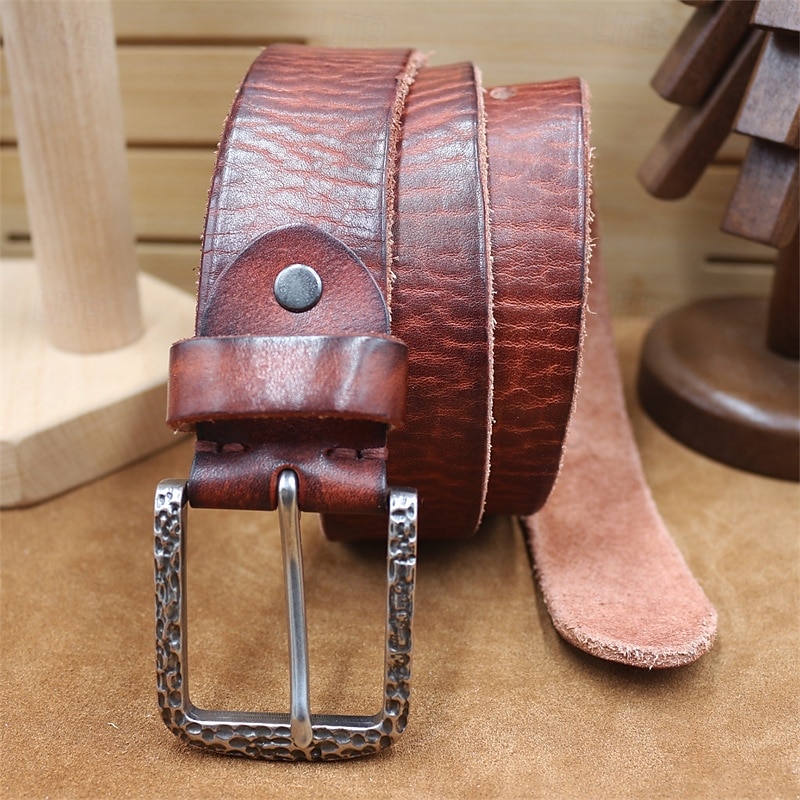 Men's Belt Waist Belt Black Kakhi Dermis Alloy Durable Adjustable Plain Outdoor Daily 2025 - $24.99 –P18
