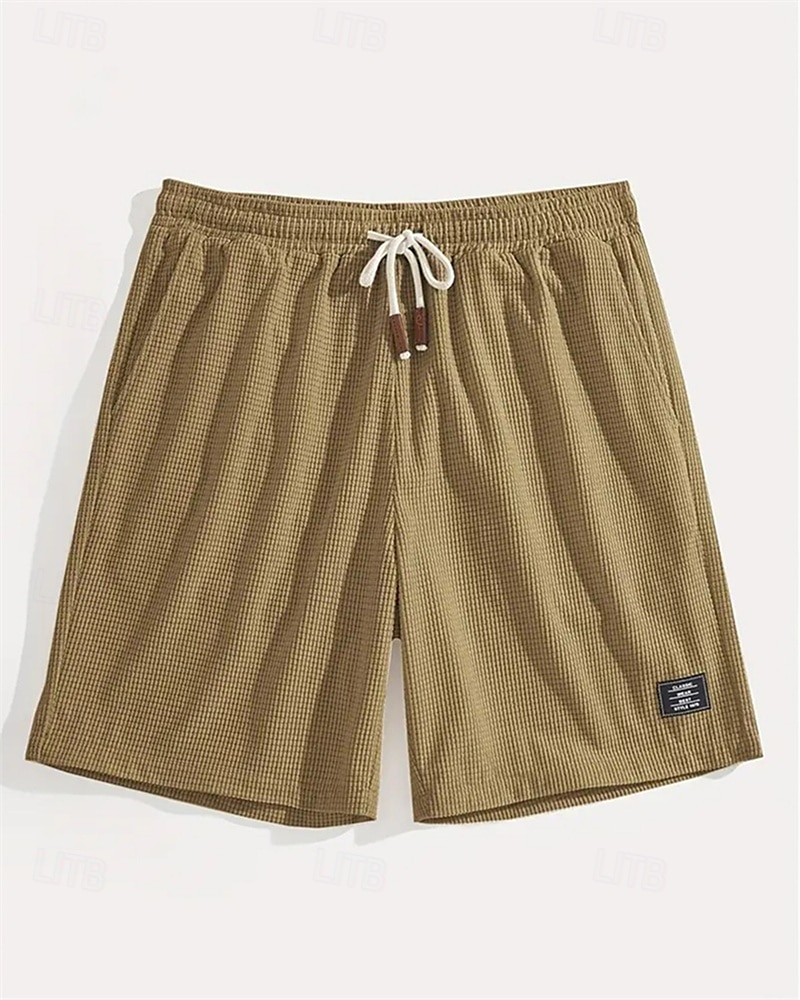 Męskie Szorty waflowe Szorty Letnie szorty Szorty na co dzień Kieszeń Elastyczny pas Ściągana na sznurek Równina Komfort Oddychający Do kolan Na zewnątrz Urlop Sportowy Codzienny Czarny Biały Średnio 2026 - $17.99 –P12