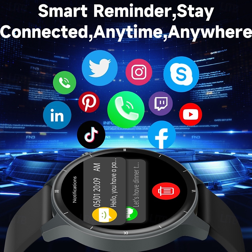 V15Z Orologio intelligente 1.39 pollice Orologio da Corsa Fitness Smartwatch Bluetooth Contapassi Promemoria chiamata Localizzatore di attività Compatibile con Android iOS Da uomo Standby lungo del 2025 a $31.99 –P12