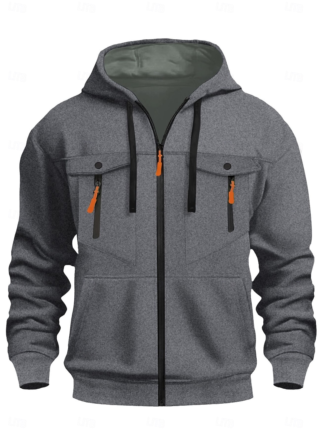 Homme Sweat à capuche zippé intégral Sweat à capuche zippé Sweat à capuche tactique Noir Vert Véronèse bleu marine Kaki Gris Claire À capuche Uni Multi-poches Poches zippées Sport & Loisir Quotidien de 2025 ? $23.99 –P9